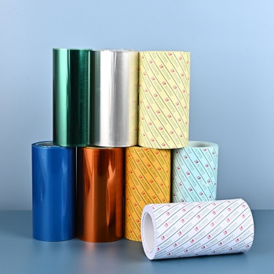 现货PET彩色离型膜 双面蓝色透明离型膜耐温氟素硅油膜