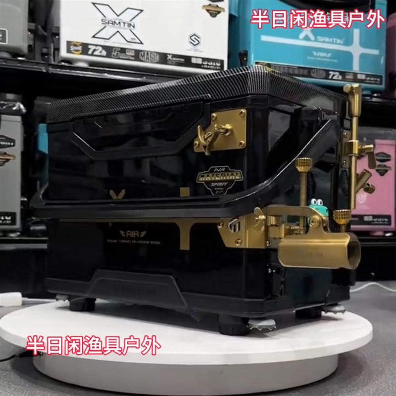新款雷臣3300E钓箱钓鱼箱超轻超硬升降碳纤纹多功能32升L升降33E