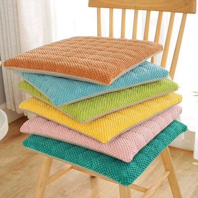 方形椅子垫纯色防滑座垫四季通用加厚坐垫茶桌学生椅垫客厅餐椅垫