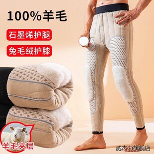 保暖裤 毛裤 冬季 石墨烯高腰东北特厚打底裤 加绒加厚棉裤 新升级男士