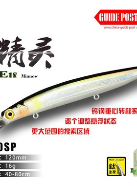 GUIDEPOST路标精灵悬浮抽停米诺远投仿生饵翘嘴鲈鱼饵翘嘴假饵