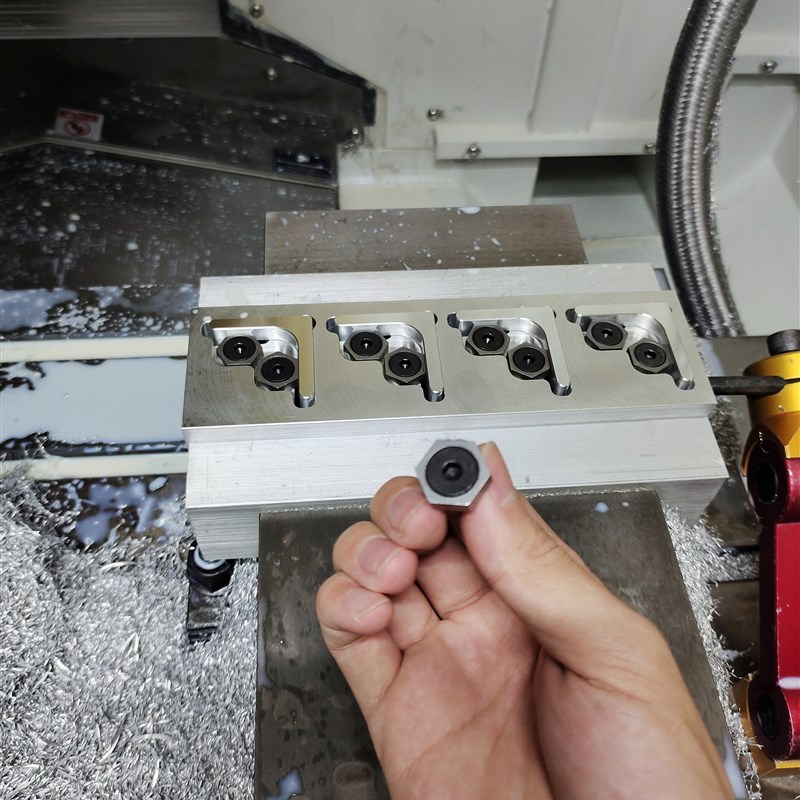 六角侧顶夹具钢齿鲨高效率cnc数控批量侧面固定工装虎钳治多工位