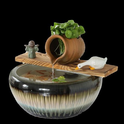 庭院花园造景生态缸古法养鱼开口罐流水罐循环过滤配件DIY套装