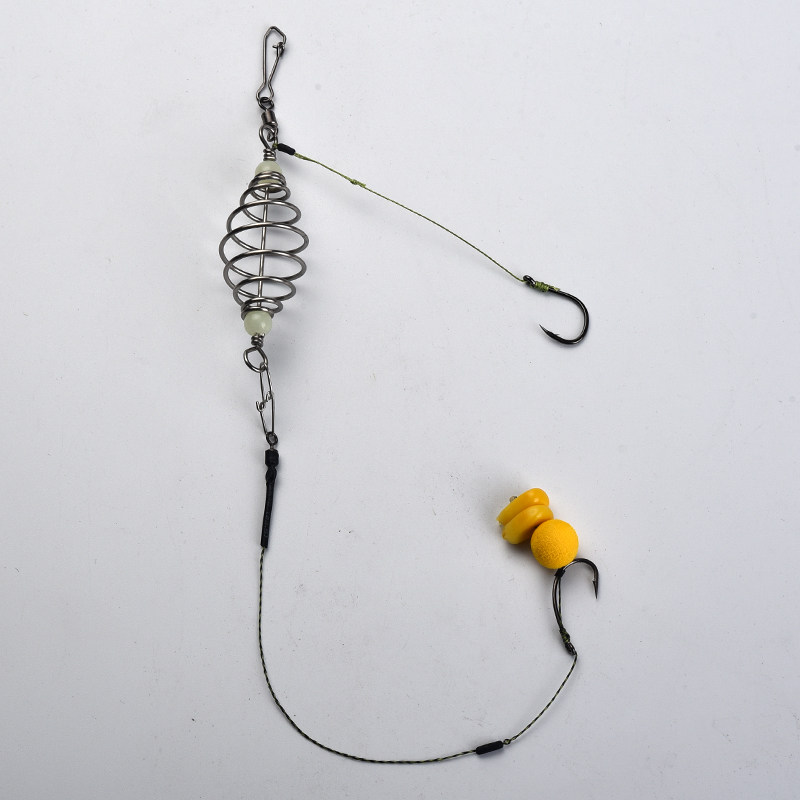 反底钓组 手竿海杆两用双钩钩组野钓浮球线组欧鲤钩欧式钓法鱼钩