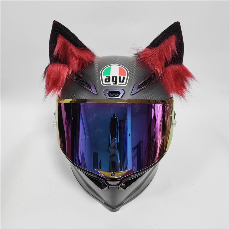 尖版狼耳朵重工兽耳头盔装饰狐狸电D动车摩托机车可拆配饰全盔通