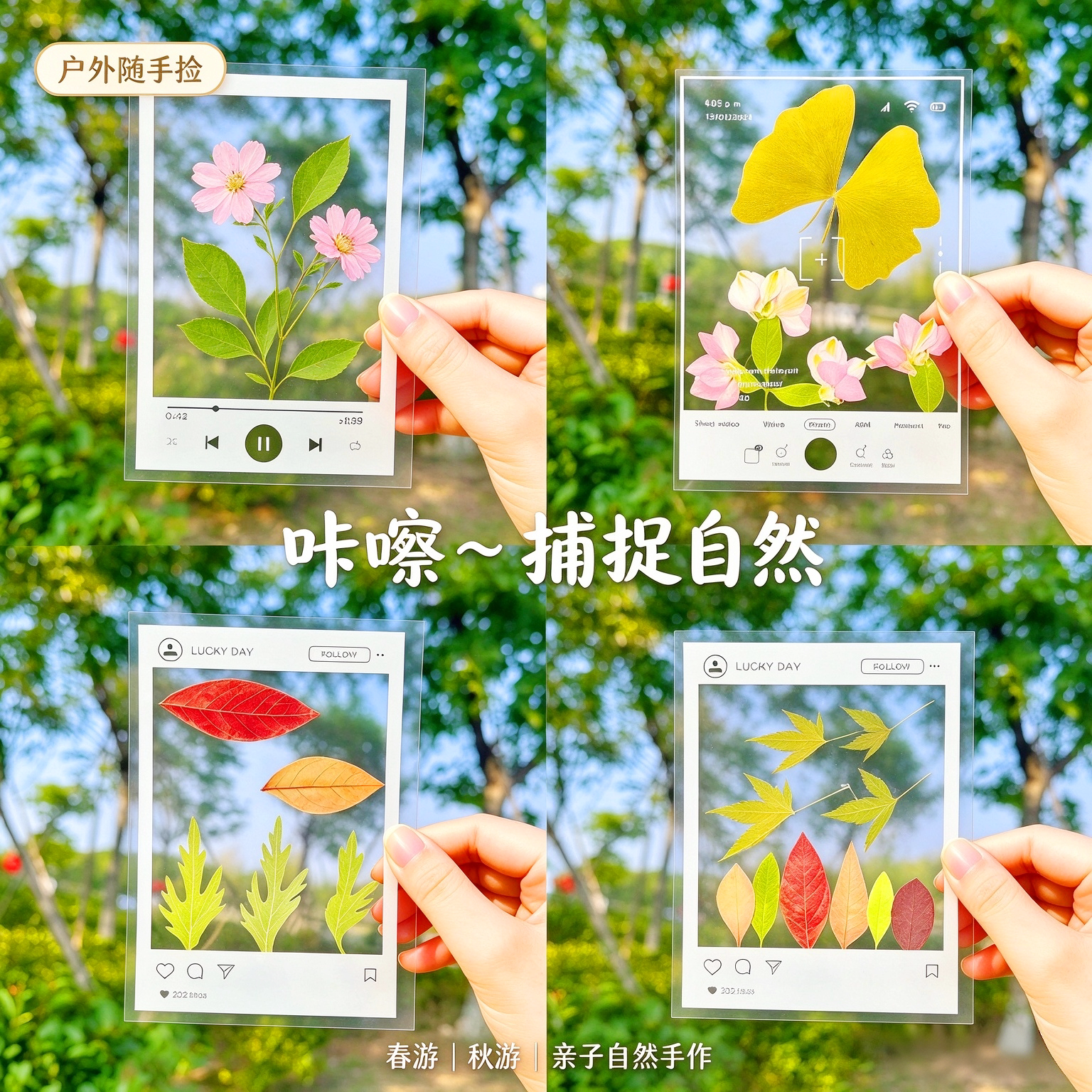 小学生DIY透明标本干花书签