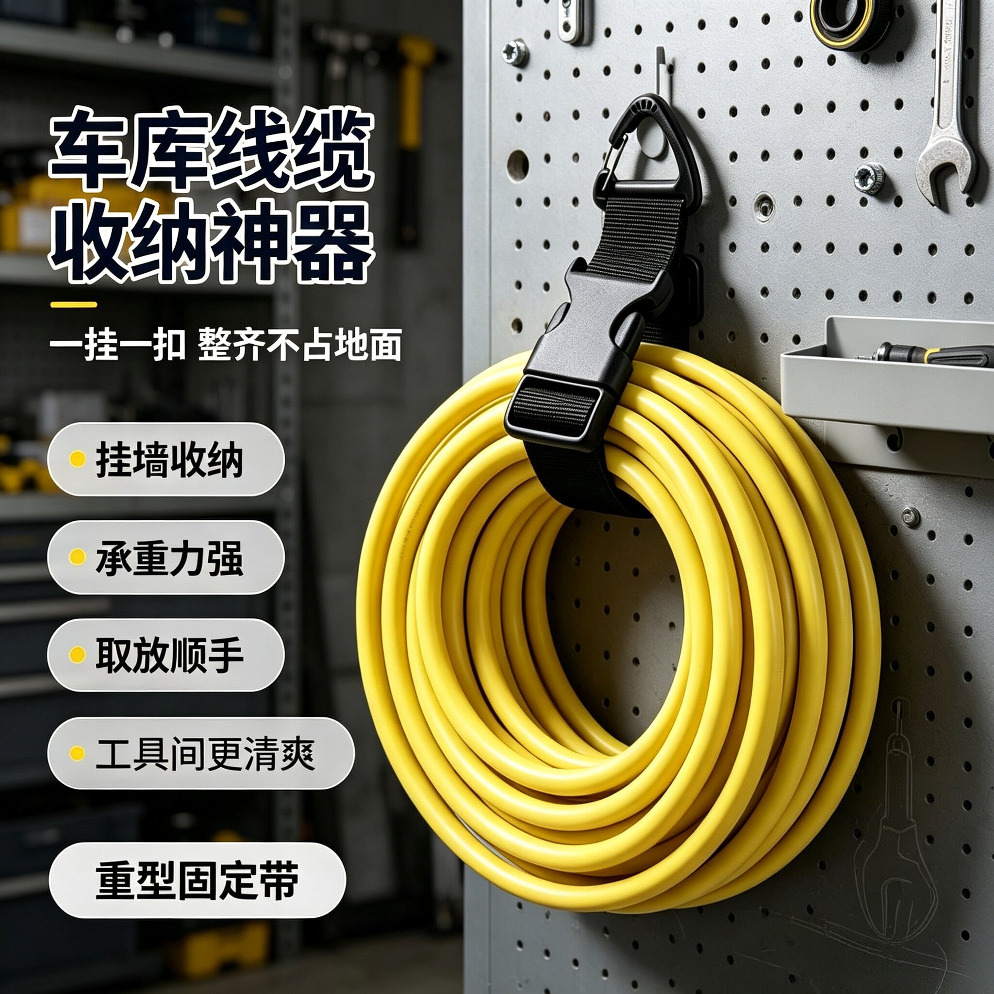 户外重型魔术贴登山扣储物绑带图片