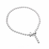 海贝珠装 珍珠项链蝴蝶结可调节项链时尚 气质高级感轻奢个性 饰手链