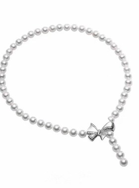 珍珠项链蝴蝶结可调节项链时尚气质高级感轻奢个性海贝珠装饰手链