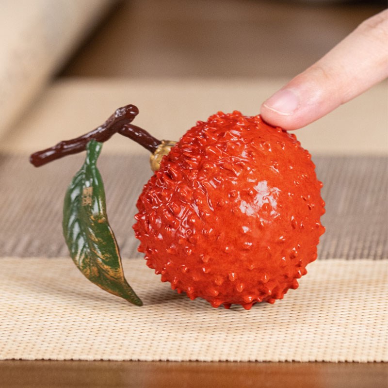 朱炳仁铜 喜得红利 铜荔枝摆件客厅桌面装饰品荔枝茶宠茶玩礼品