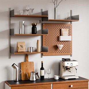 书格有物上墙壁挂置物架创意家庭咖啡角收纳系统大白墙装饰展陈架