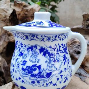 油壶家用水壶茶壶厨房用品1000毫升 陶瓷油壶油罐大号带盖白油瓶装