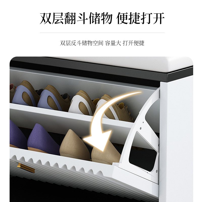 鞋柜换鞋凳一体靠墙进门网红家A用外电梯口室内好看防尘有门置物
