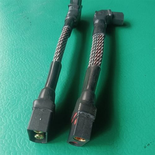 10平方电动车i品字插头弯头转qs8-s加粗耐高温电源转换线连接线