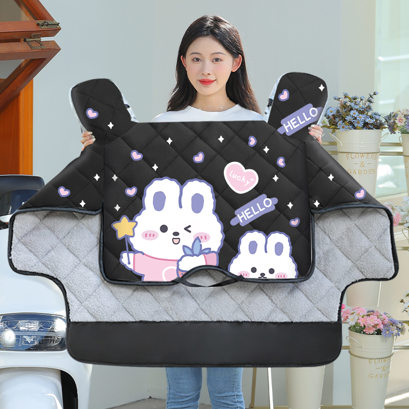 电动机车挡风被冬季保暖防寒罩小型电动车电动自行车女加绒加厚防