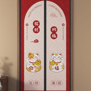保暖棉门帘家用加厚防风防寒隔断帘卧室免打孔隔音保温遮挡帘 冬季