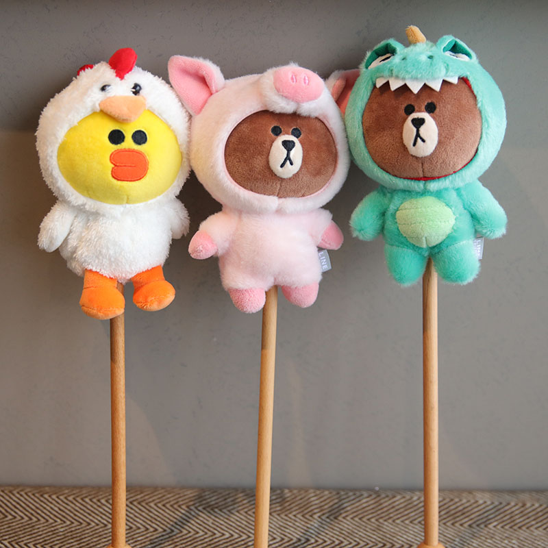 捶背器敲打锤捶背棒毛绒卡通颈部小D拳头可爱卡通捶背的锤子木头