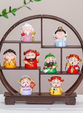 福气小神仙财神爷酒柜玄关摆件气球开业礼品博古架装饰摆件展示架