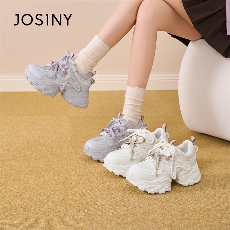 卓诗尼厚底老爹鞋女2026春季新款透气网面增高舒适百搭运动休闲鞋,女鞋,老爹鞋,淘宝优惠券,粉丝福利购,淘宝优惠卷