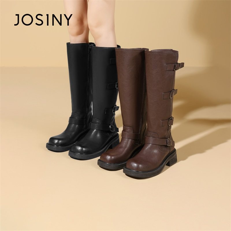 卓诗尼皮带扣长筒靴女2025新款冬季厚底骑士靴高级感显瘦时装女靴,女鞋,骑士靴,淘宝优惠券,粉丝福利购,淘宝优惠卷