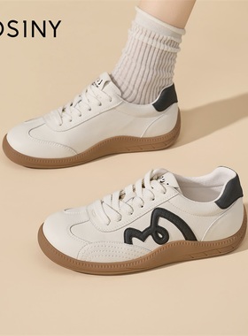 卓诗尼白色德训鞋女2026新款春季厚底轻便休闲运动鞋配裙子女板鞋