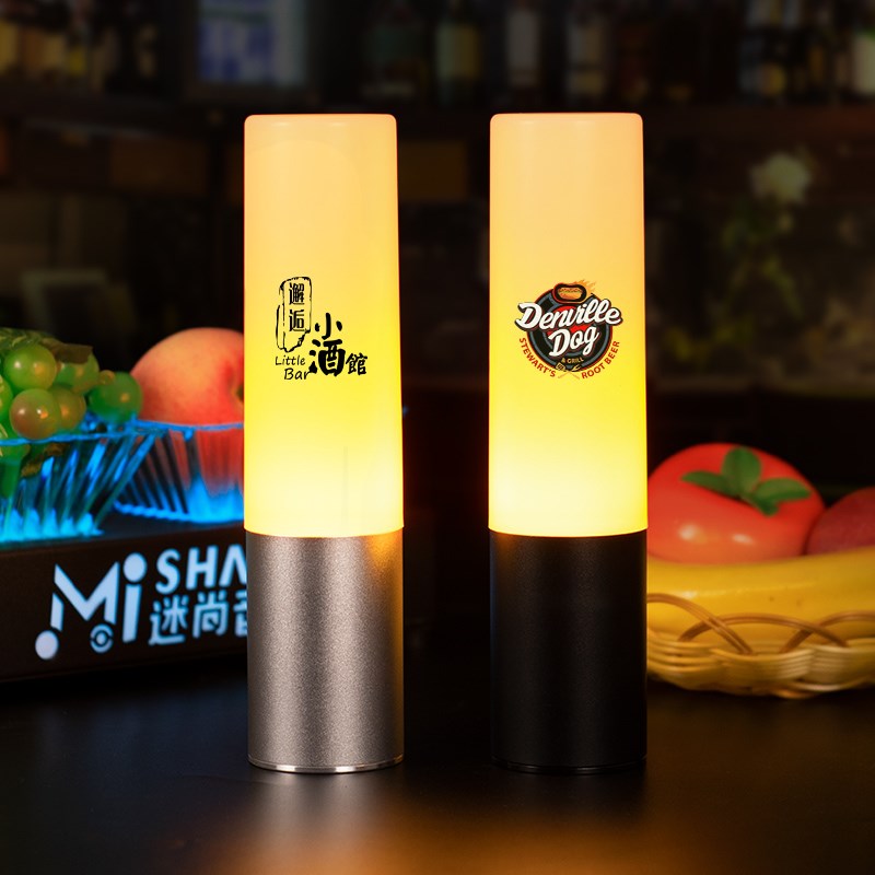 led充电酒吧台灯ktv酒店咖啡厅装饰桌灯小夜灯圆柱金属手握吧台灯