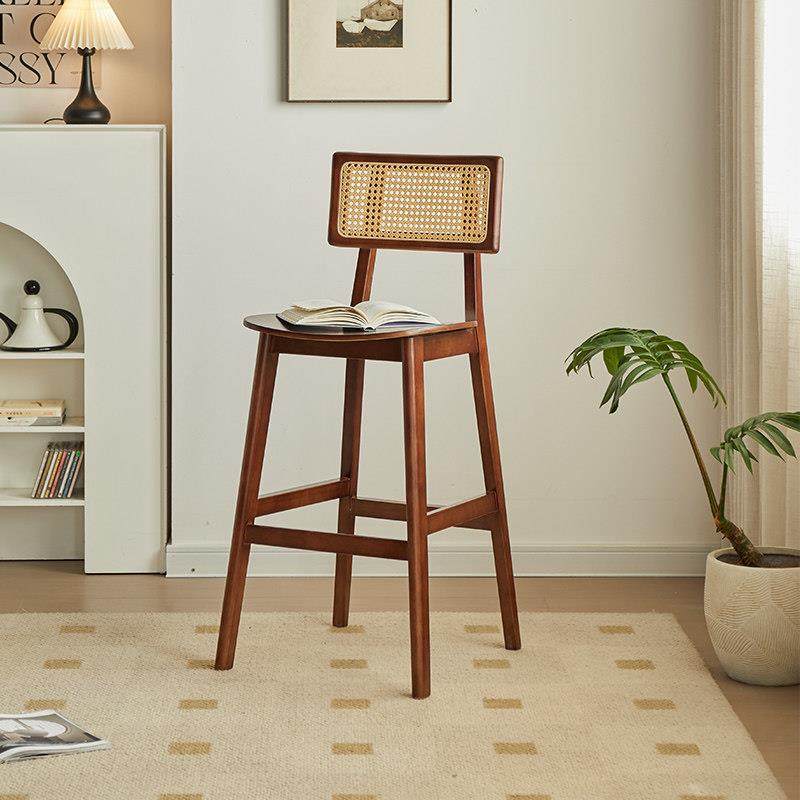 实木家用吧台椅高脚凳藤编高椅餐厅吧椅吧台凳中古风岛台高脚椅子,住宅家具,家用高脚椅,淘宝优惠券,粉丝福利购,淘宝优惠卷