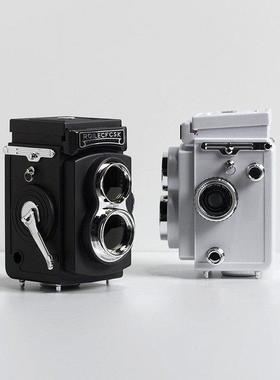 覆古双反相机模型样板间书房书桌摆件飘窗装饰品彷真道具摄影主题