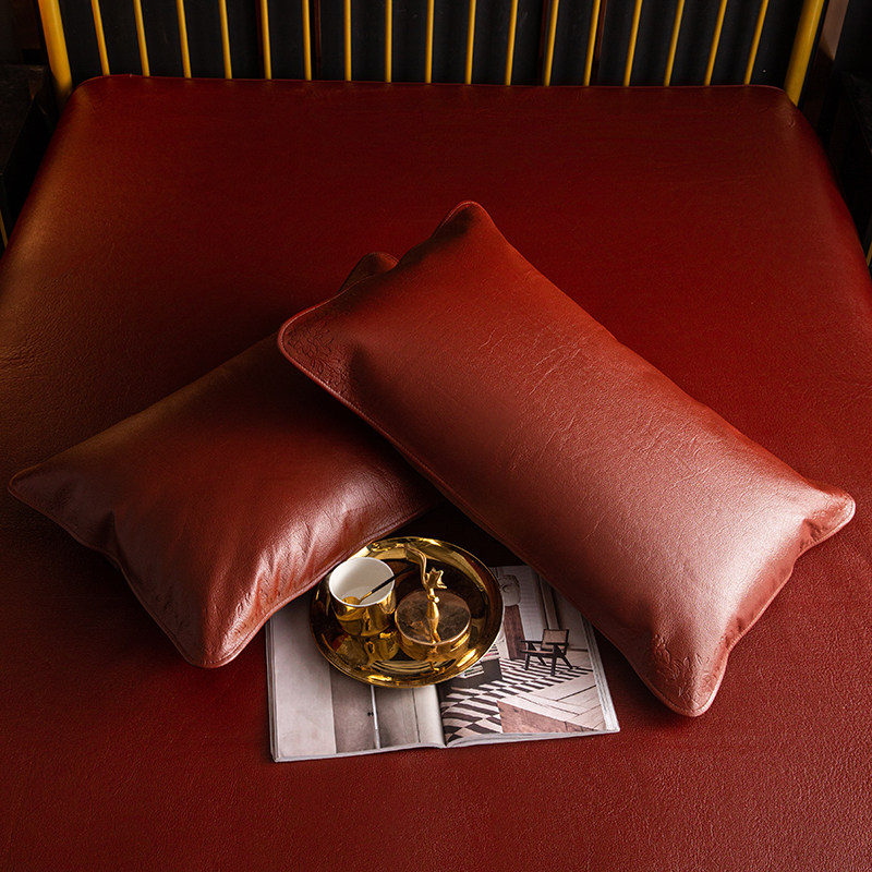 (整张无拼接)无涂层水牛皮枕套 真牛皮制作 枕席头层牛皮 夏季