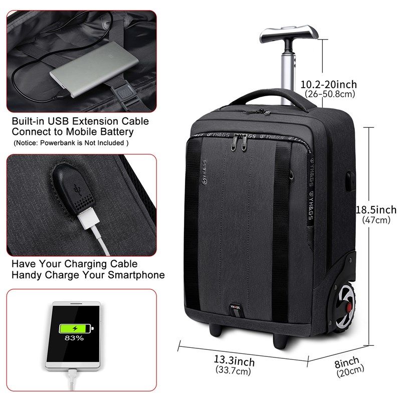 中大学生单向拉杆书包防水可爬楼拉杆箱大容量女18寸短途旅行箱男