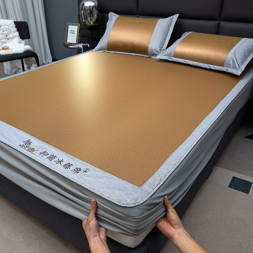 冰藤席床笠款三件套可水洗凉席床单款2024新款空调席垫宿舍单双人