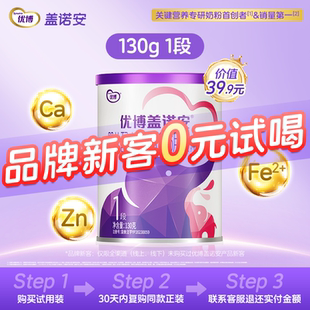 【0元试喝】圣元优博盖诺安婴幼儿配方牛奶粉1段(0-6个月) 130g