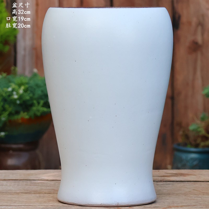 手工粗陶高花盆大直筒多肉老桩紫B砂陶罐陶瓷家用三角梅绿植白花