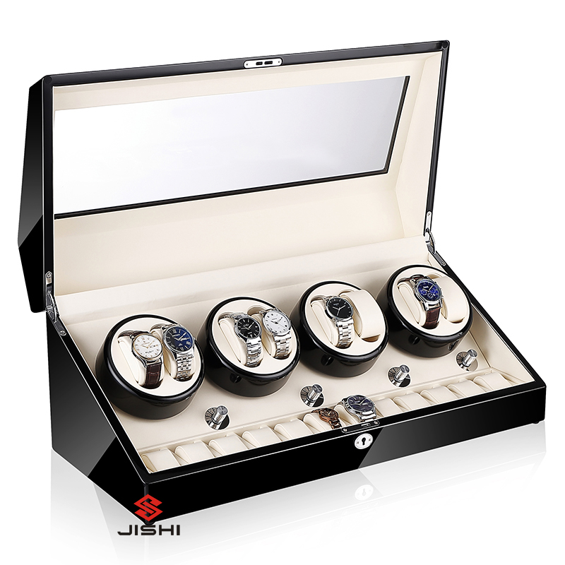 静音防磁摇表器全自动机械表上链盒电动马达旋转上弦晃表器钢琴漆