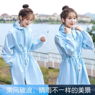 华海雨衣女长款 风衣连体防水服 全身防暴雨徒步电动车骑行成人新款