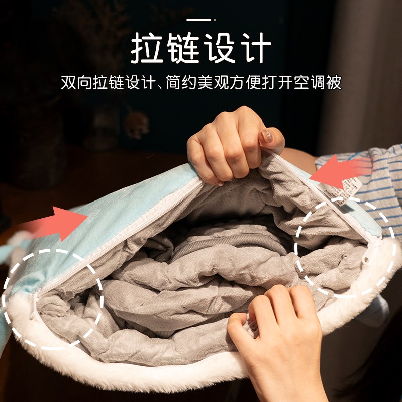 网红多巴胺手拎抱枕被子两用办公室午睡毯子二合一空调被汽车靠垫