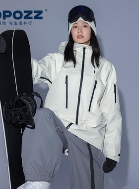COPOZZ3l滑雪服男套装女2024新款美式冲锋外套单双板雪服上衣
