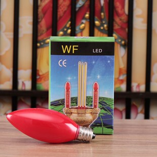 烛台灯泡电蜡烛红色神台led电子香菩萨财神招财莲花灯配件