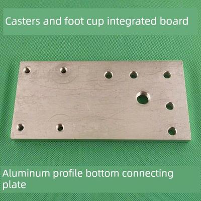 /铝型材脚轮脚杯安装一体板万向轮地脚端面铝合金连接板