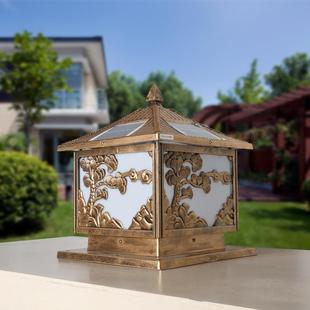 中山厂家中式太阳能柱头灯别墅围墙灯户外照明灯具防水庭院灯