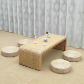藤编茶桌榻榻米茶几飘窗小桌子简约矮桌椅组合日式 炕桌阳台功夫桌