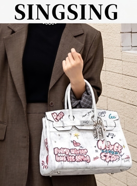 SING SING 1979原创包包女涂鸦牛仔斜挎包女包2025新款大容量女包