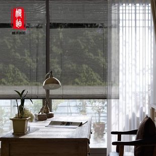 定制细竹帘卷帘窗帘竹帘子遮光透景隔断禅意榻榻米复古日式 幔迪