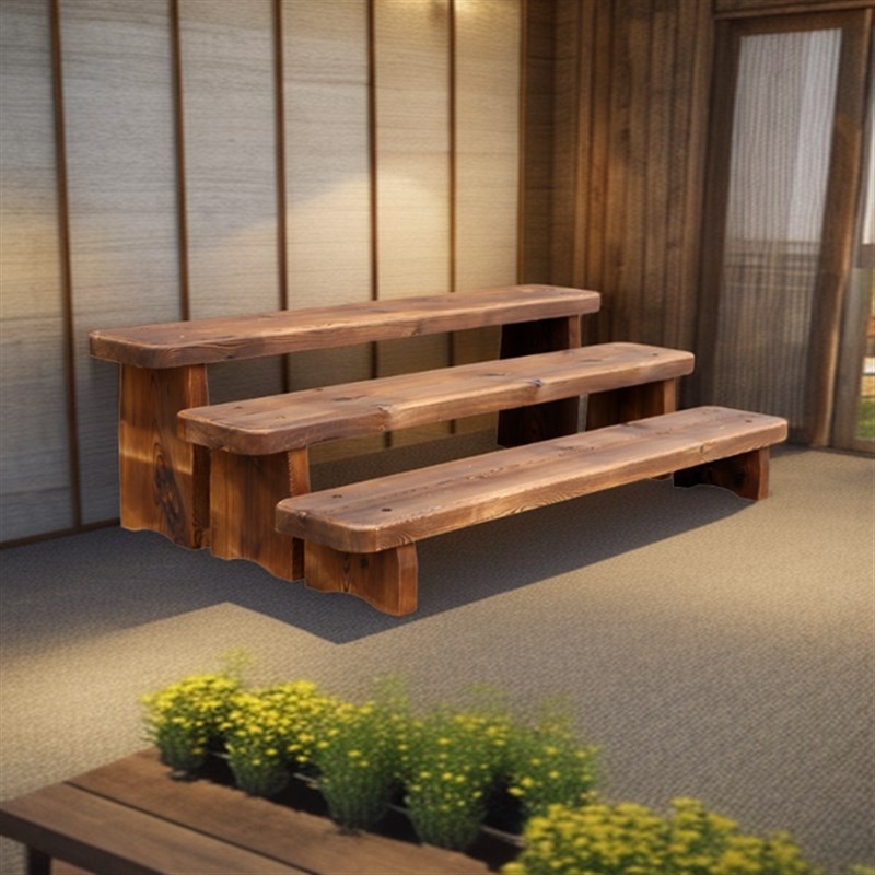 碳化实木多层阶梯花台阳台木w制花架庭院花架肉肉花盆架子植物花