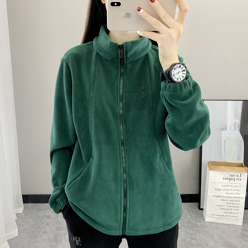 户外抓绒衣女士秋冬加厚保暖