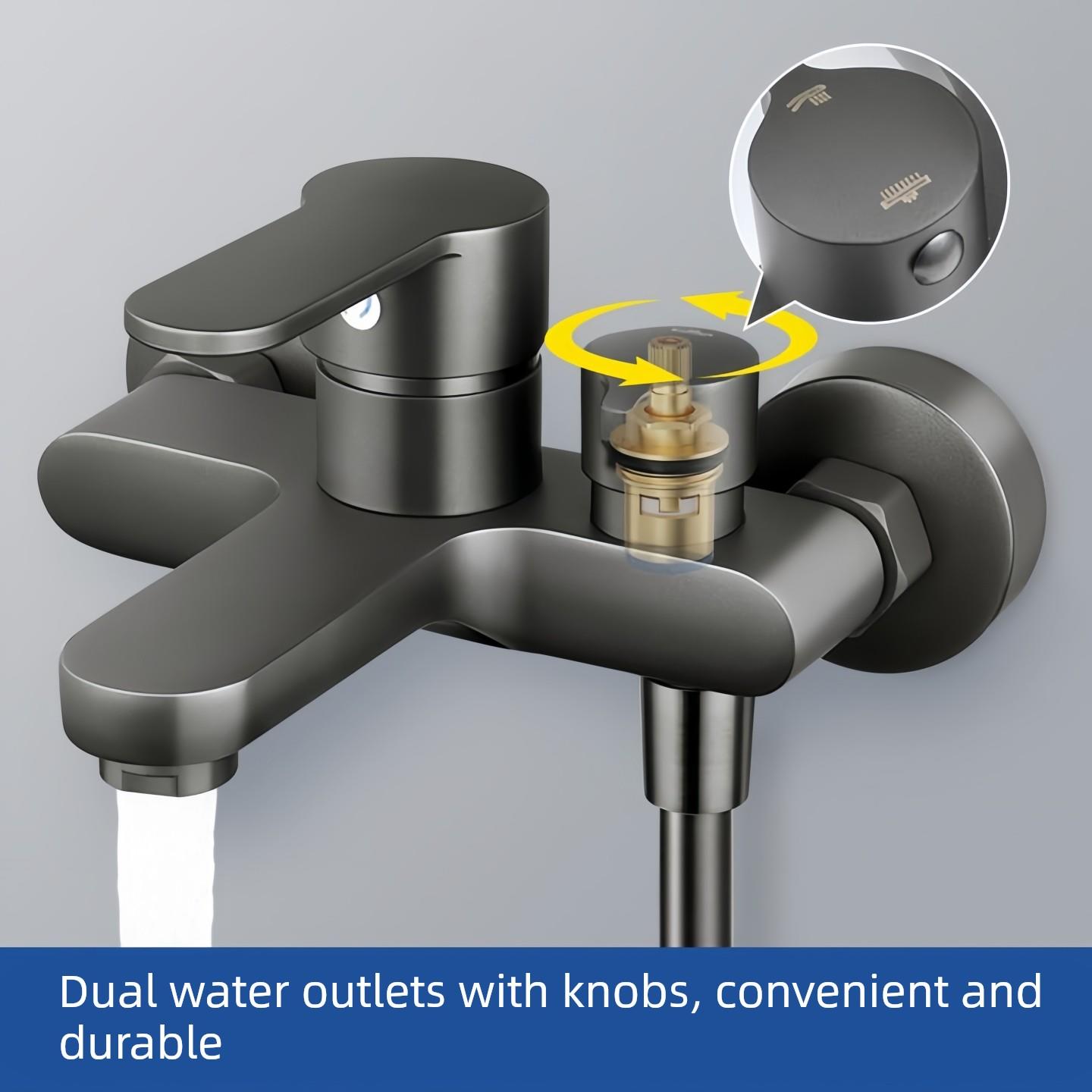 全铜简易淋浴混水阀花洒淋浴套装浴室浴缸三联混合开关冷热水龙头