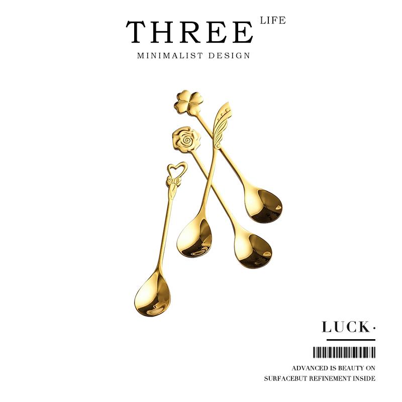 Tlife·Luck·咖啡勺ins不锈钢可爱搅拌勺甜品冰激凌勺子 | 幸运