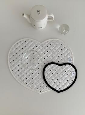 henceforth｛Dottie｝波点爱心绗缝餐垫杯垫桌面装饰隔热韩系ins