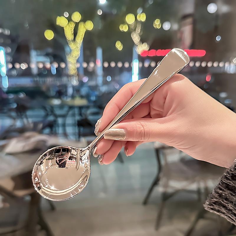 316不锈钢勺子家用高档成人吃饭汤勺饭勺餐具吃饭调羹小勺子商用