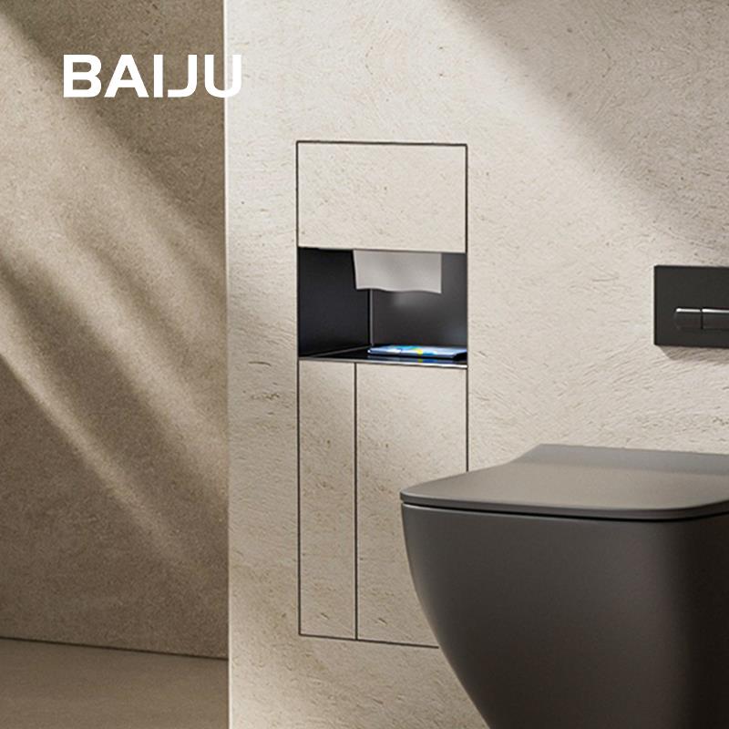 卫生间隐藏式不锈钢垃圾桶壁龛嵌入式纸巾盒网红马桶刷置物架壁柜